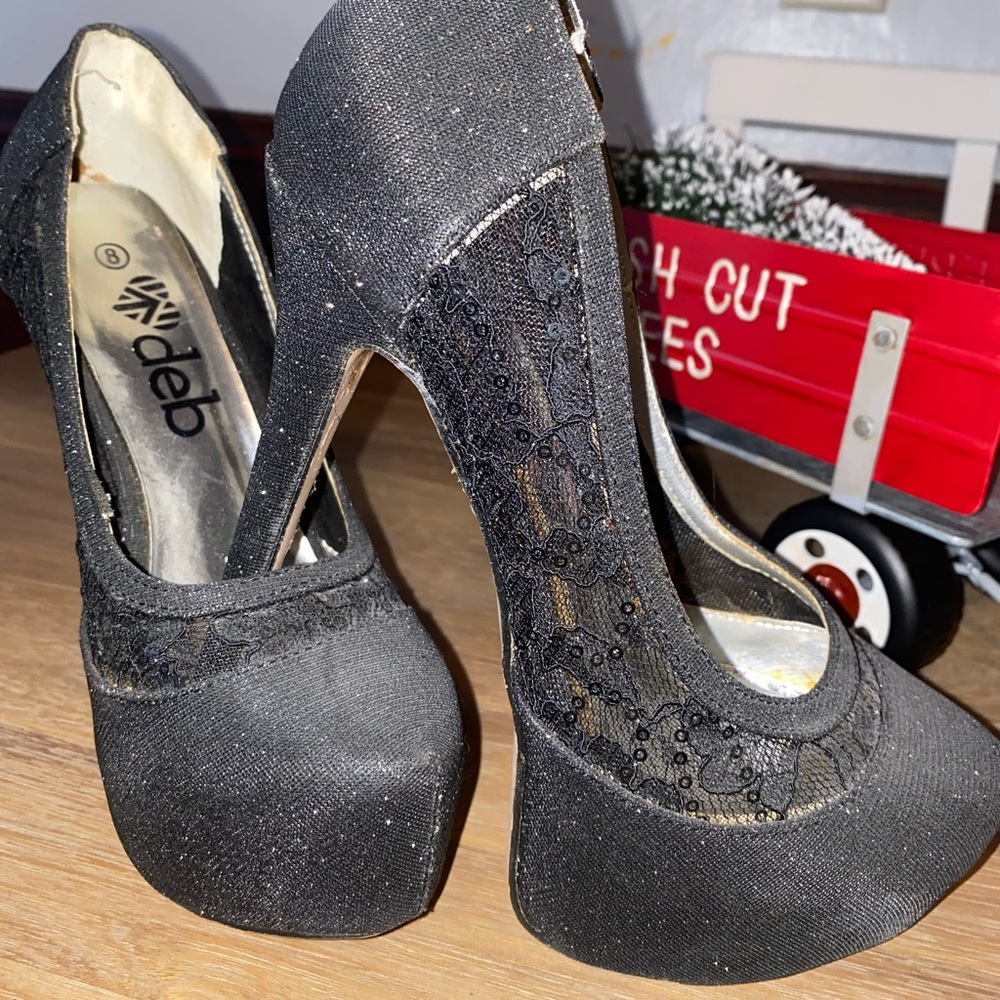 Size 8, black with sequins, worn twice for bachelorette party